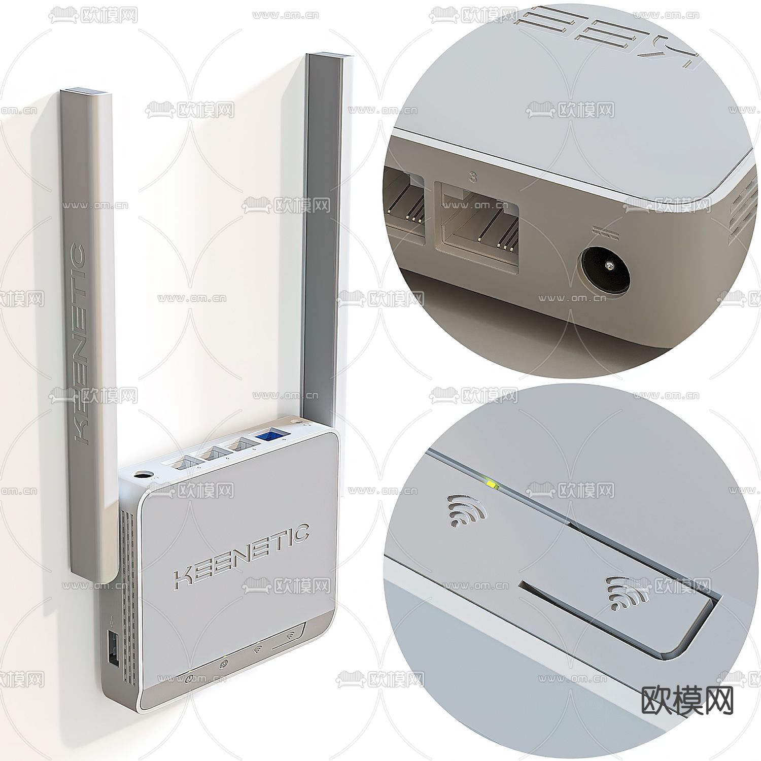 Wi-Fi 路由器3d模型下载（渲染图1）