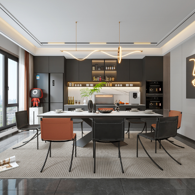 现代餐厅3d模型