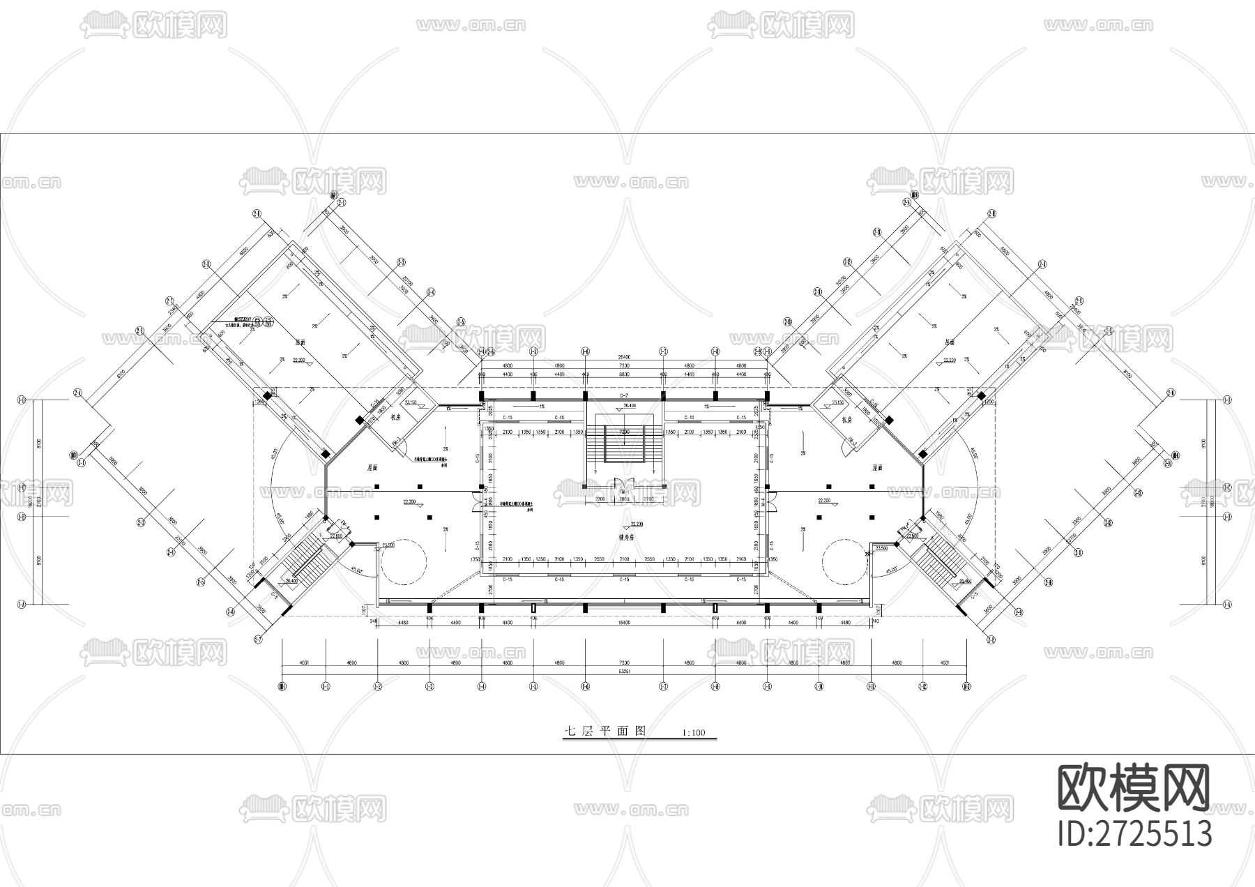 消防大队教学楼建筑CAD施工图下载（渲染图6）