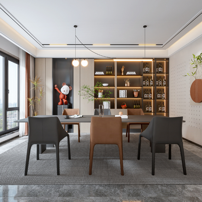 现代餐厅3d模型