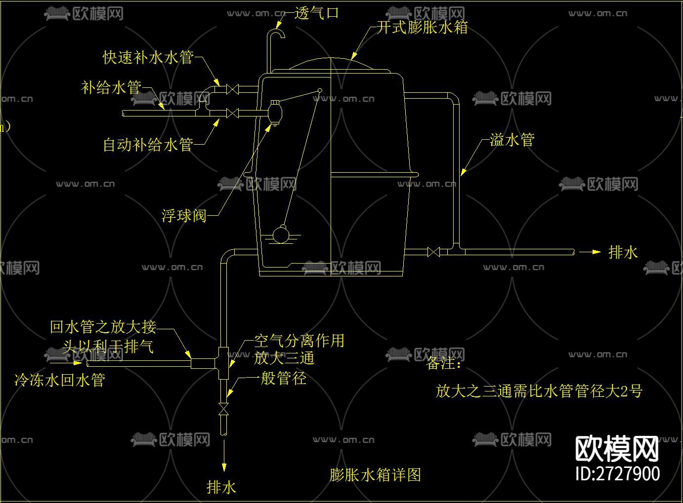 室内中央空调cad大样图下载（渲染图8）