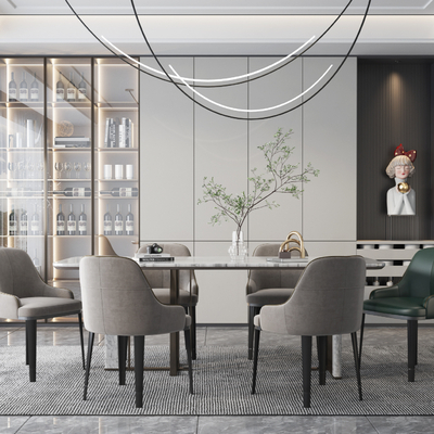 现代餐厅3d模型