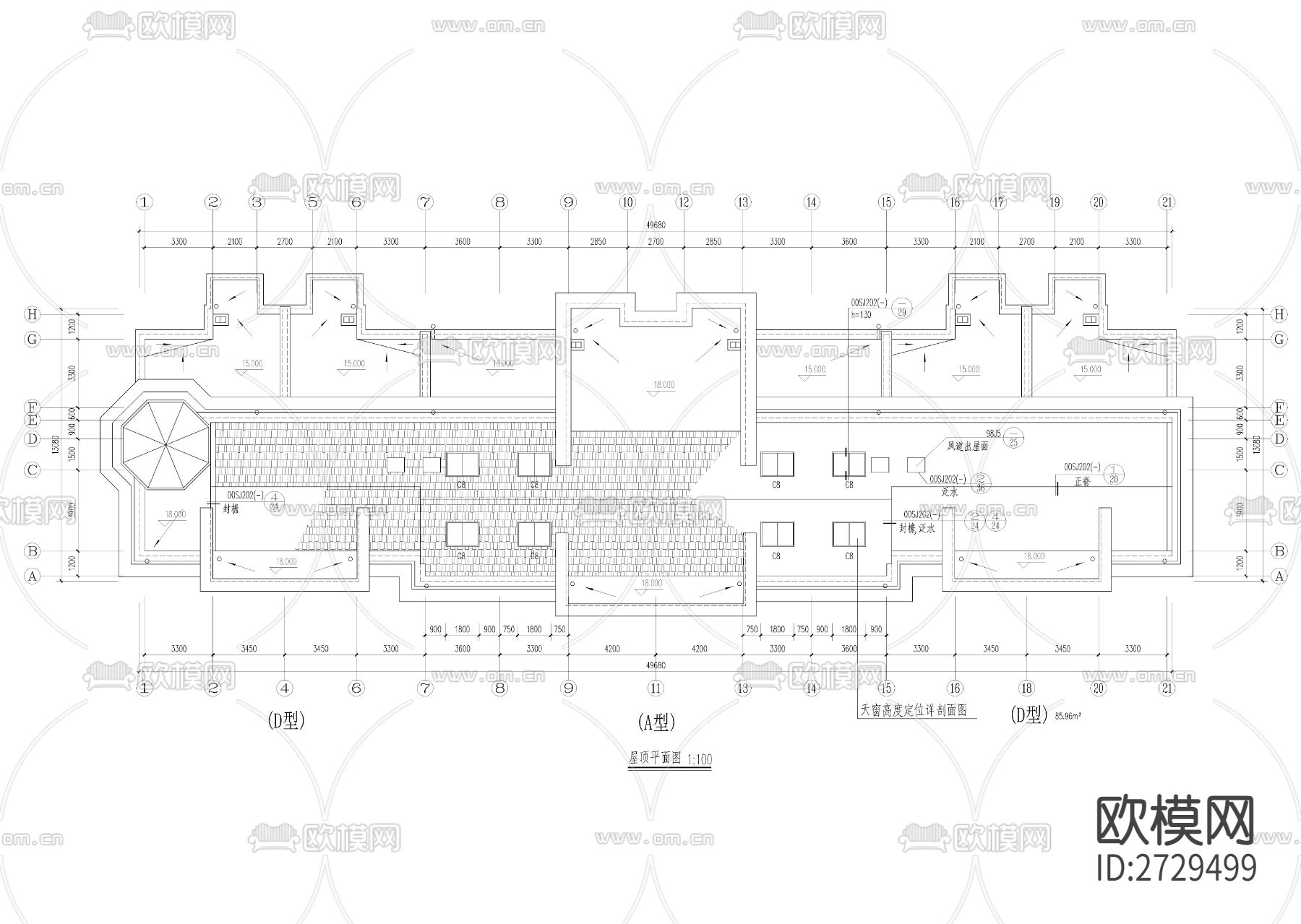 欧式小区建筑cad施工图下载（渲染图5）