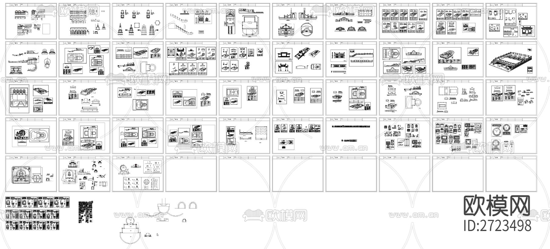 大理石墓碑cad图库下载（渲染图7）