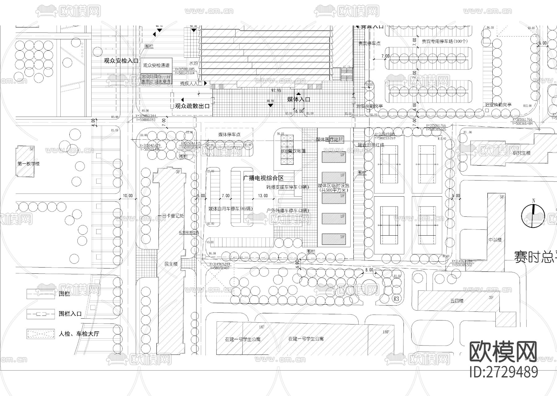体育馆cad平面图下载（渲染图2）