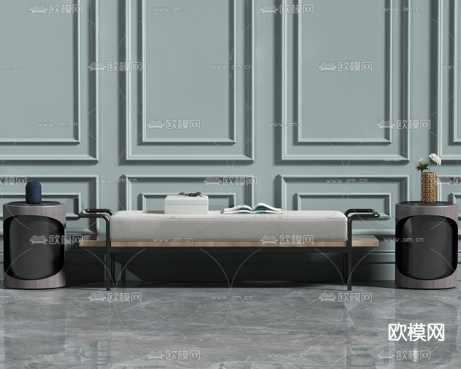 床尾凳 脚踏3d模型下载