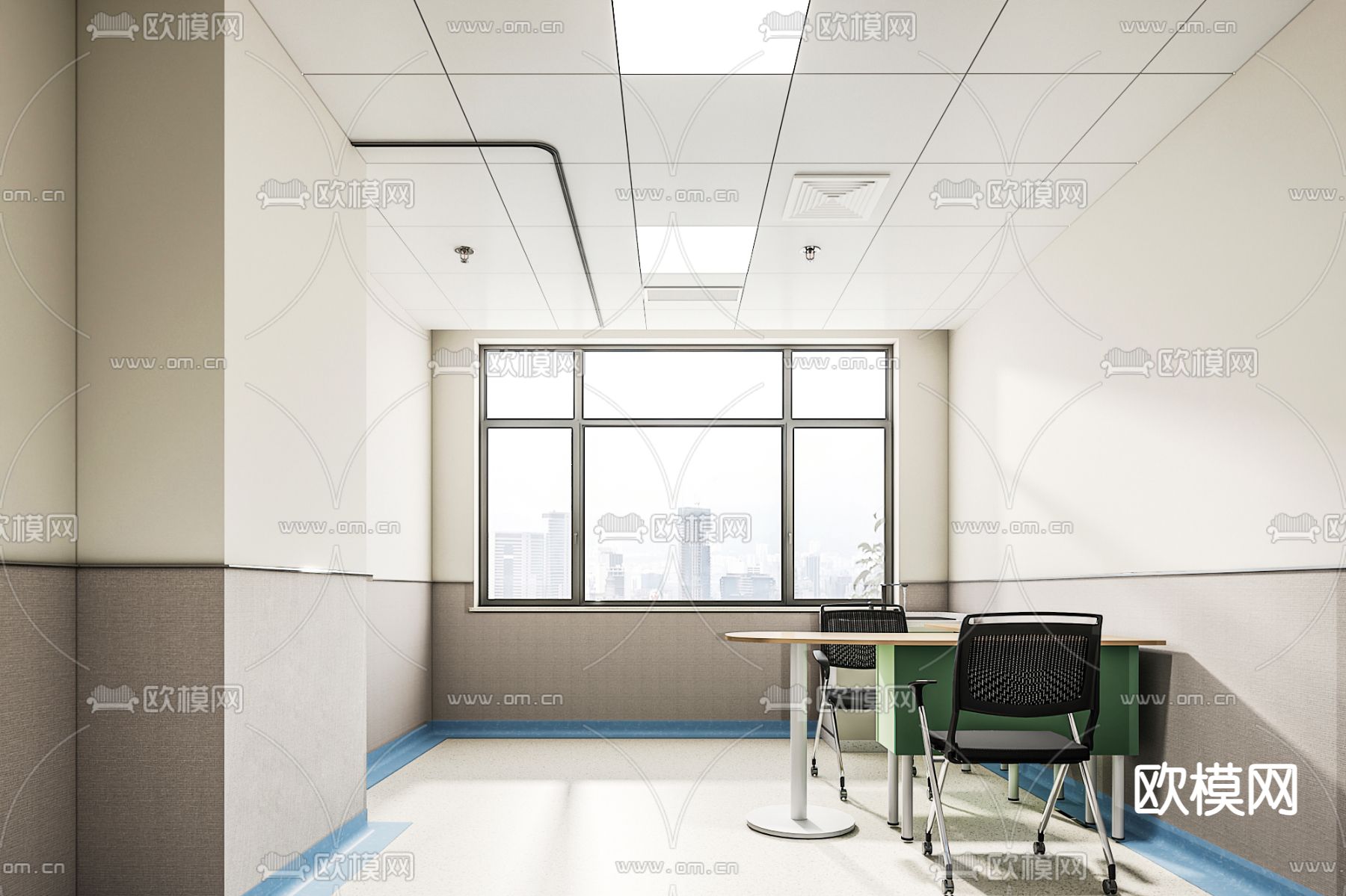 医院 走廊电梯间 诊室免费3d模型下载（渲染图4）