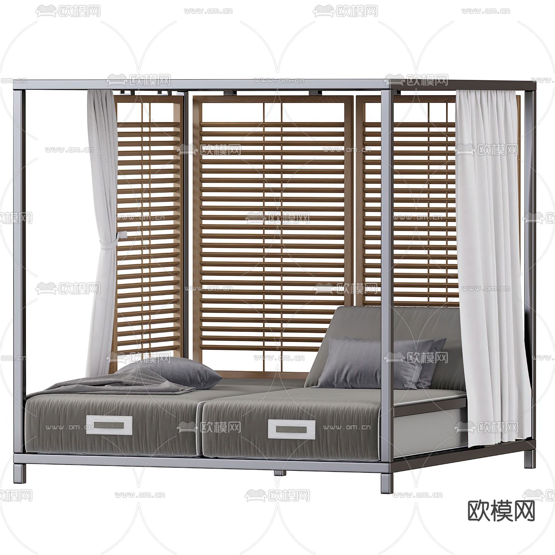 户外沙发床3d模型下载（渲染图2）