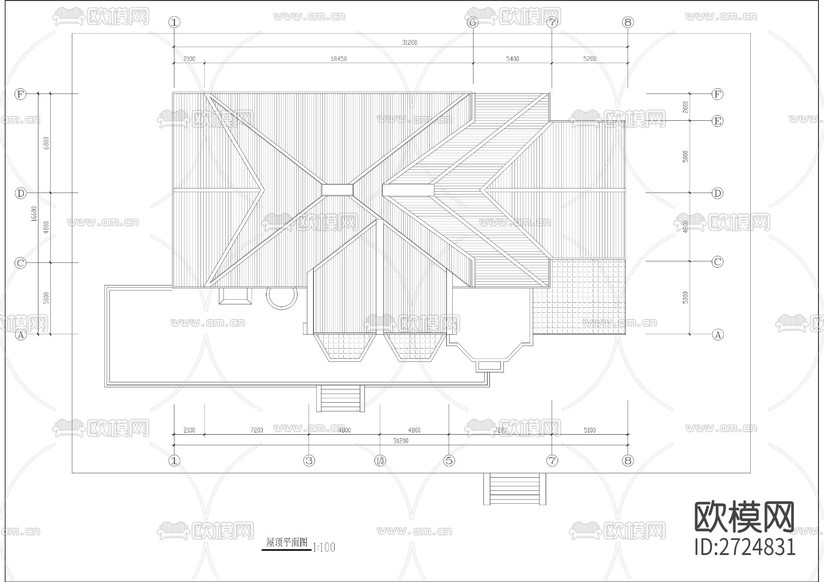 歐式城堡式建筑CAD施工圖下載(渲染圖3)