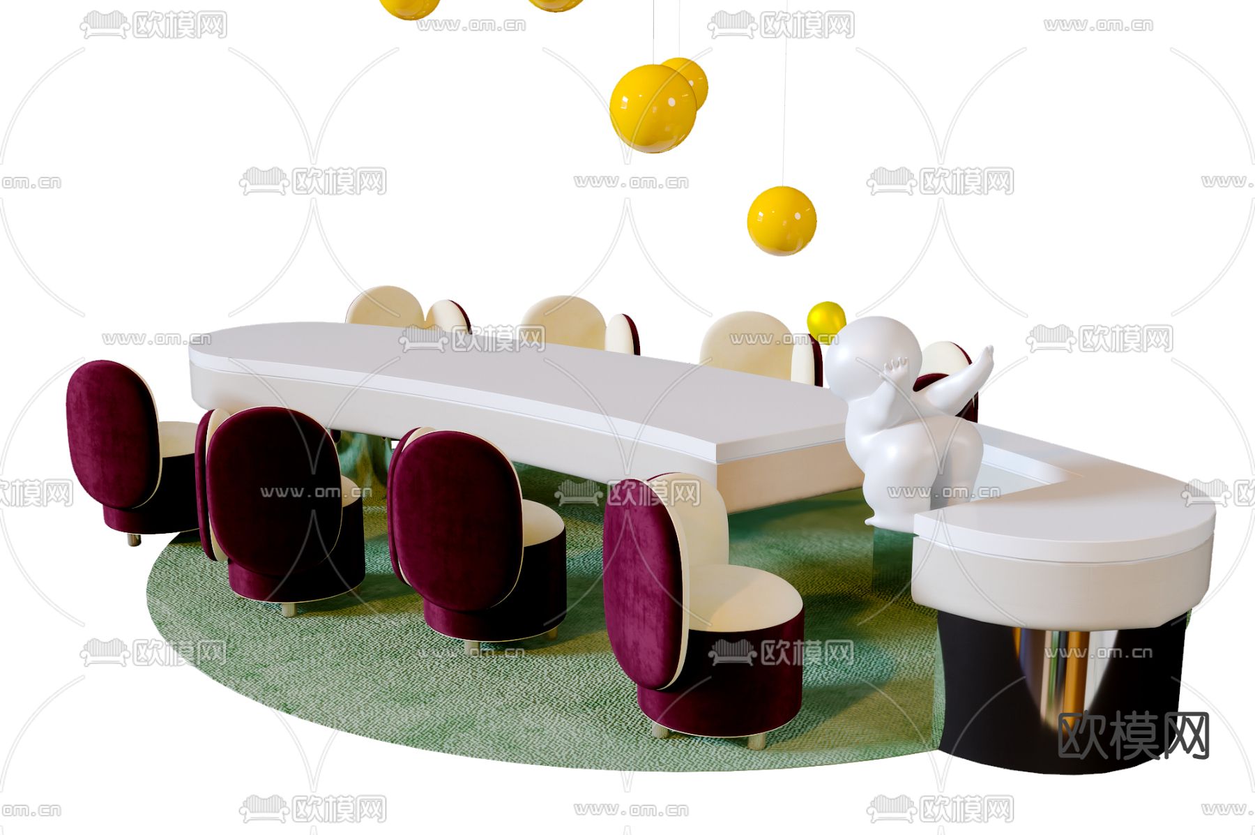 儿童桌椅 儿童沙发3d模型下载