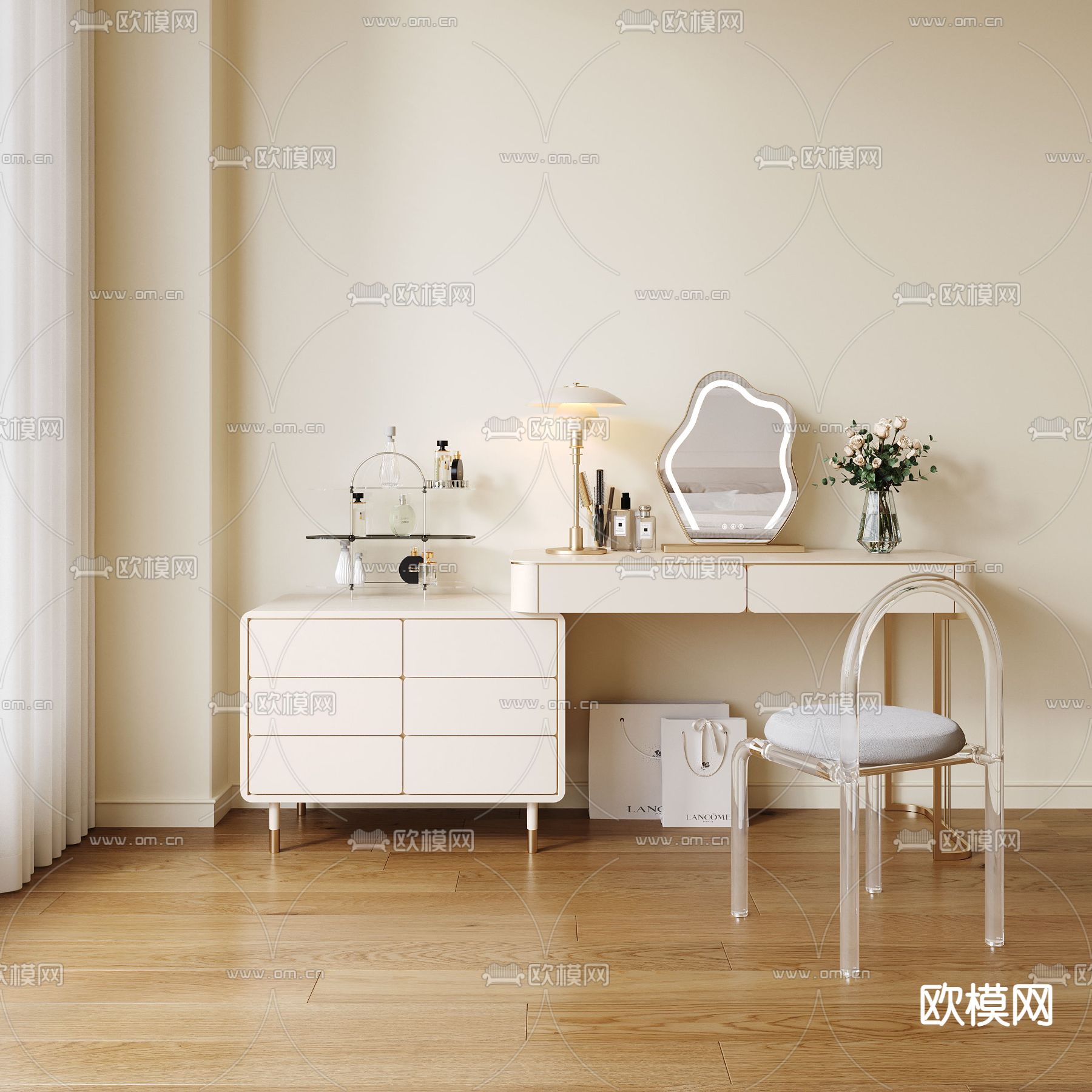 梳妆台su模型下载（渲染图1）