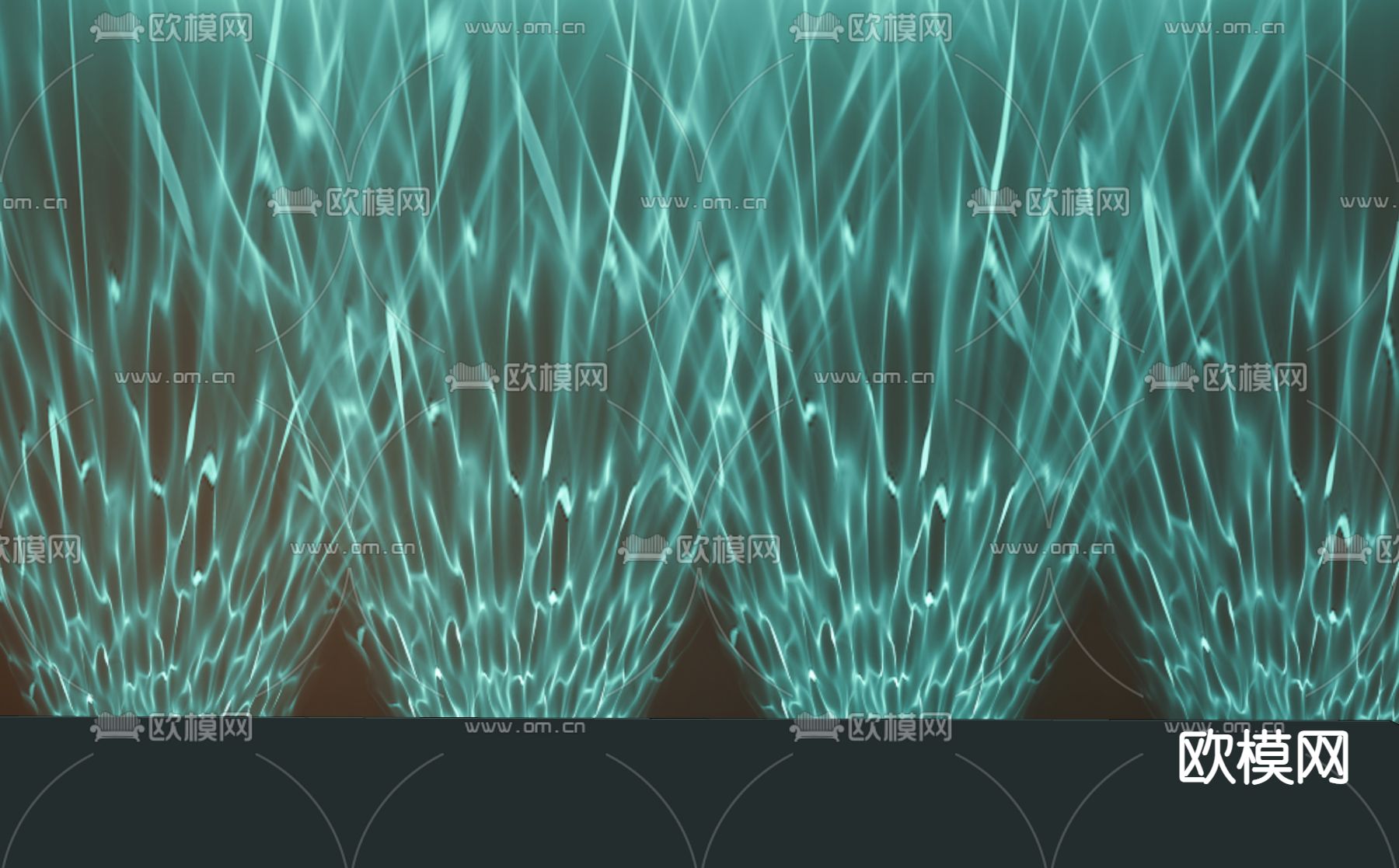 水波纹灯 洗墙灯su模型下载（渲染图2）