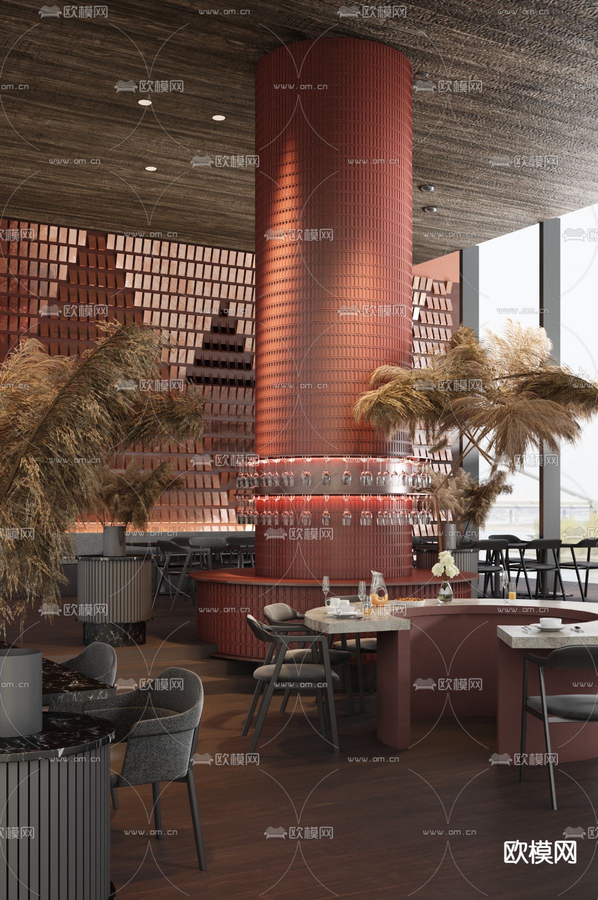 YOD Design Lab 自然风西餐厅3d模型下载