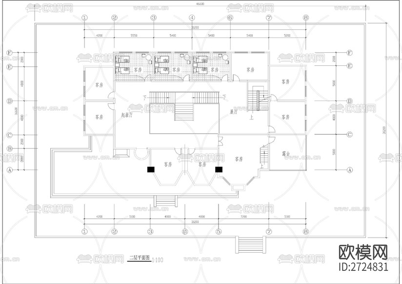 歐式城堡式建筑CAD施工圖下載(渲染圖2)