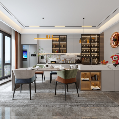 现代餐厅3d模型