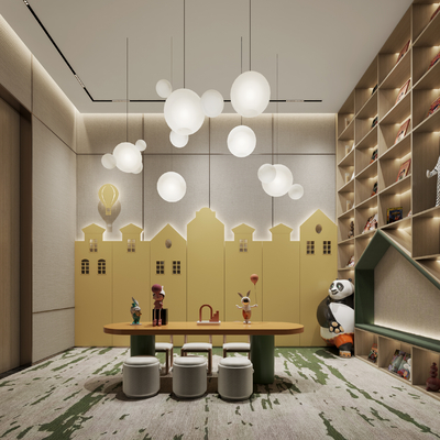  现代儿童娱乐室su模型 