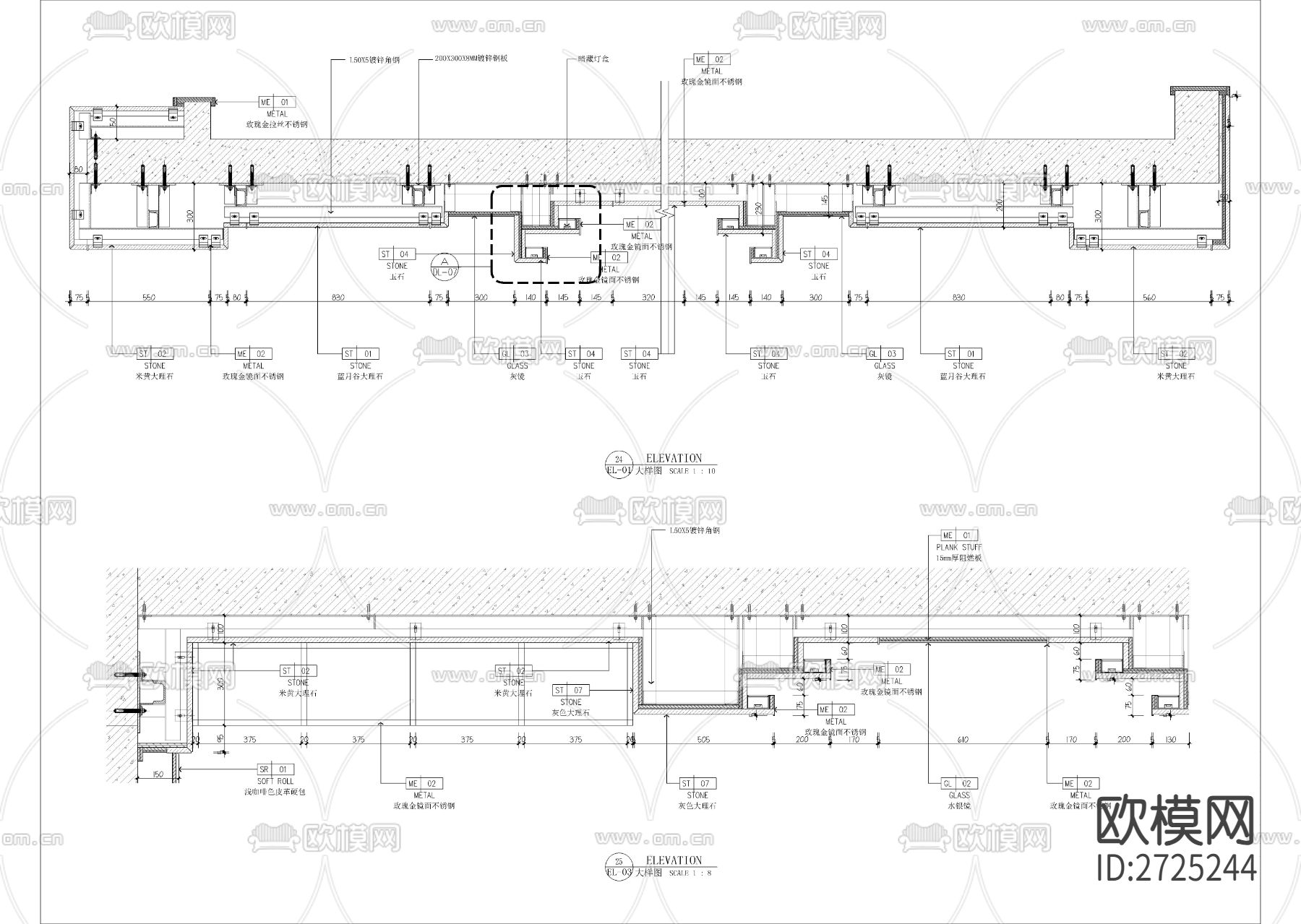 售楼中心全套CAD施工图下载（渲染图9）