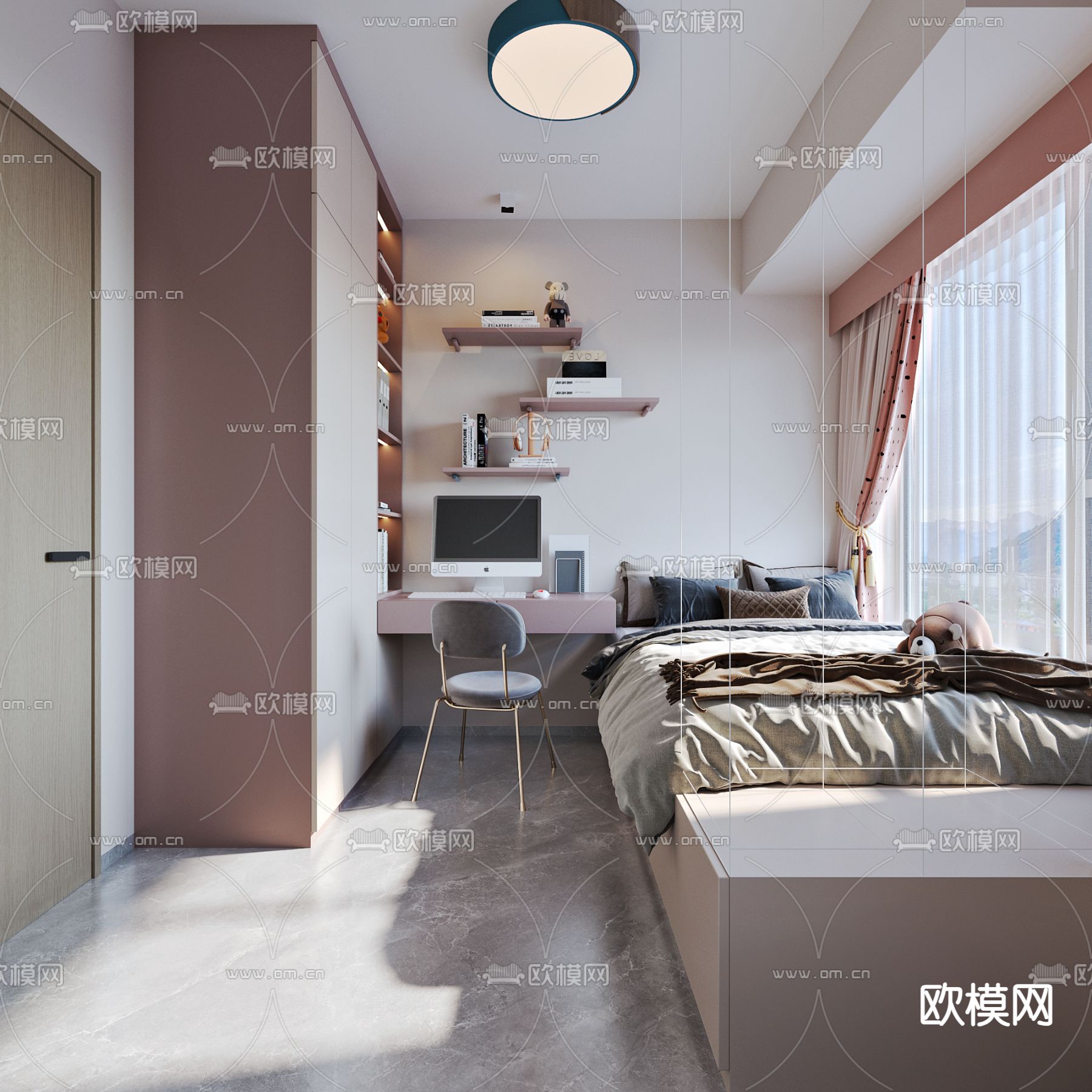 现代榻榻米卧室3d模型下载_ID14173829_3dmax免费模型-欧模网