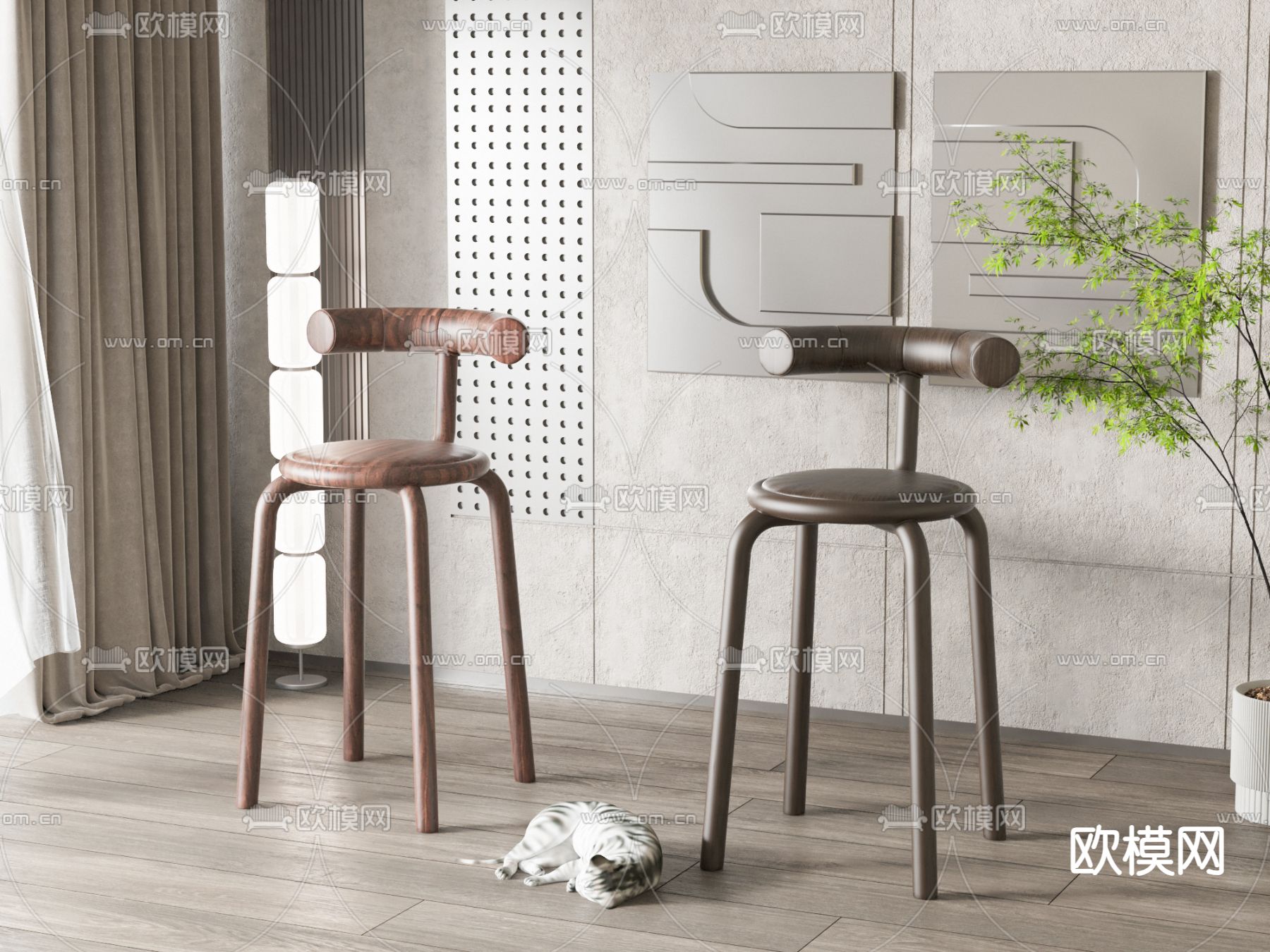 吧台椅 吧凳3d模型下载