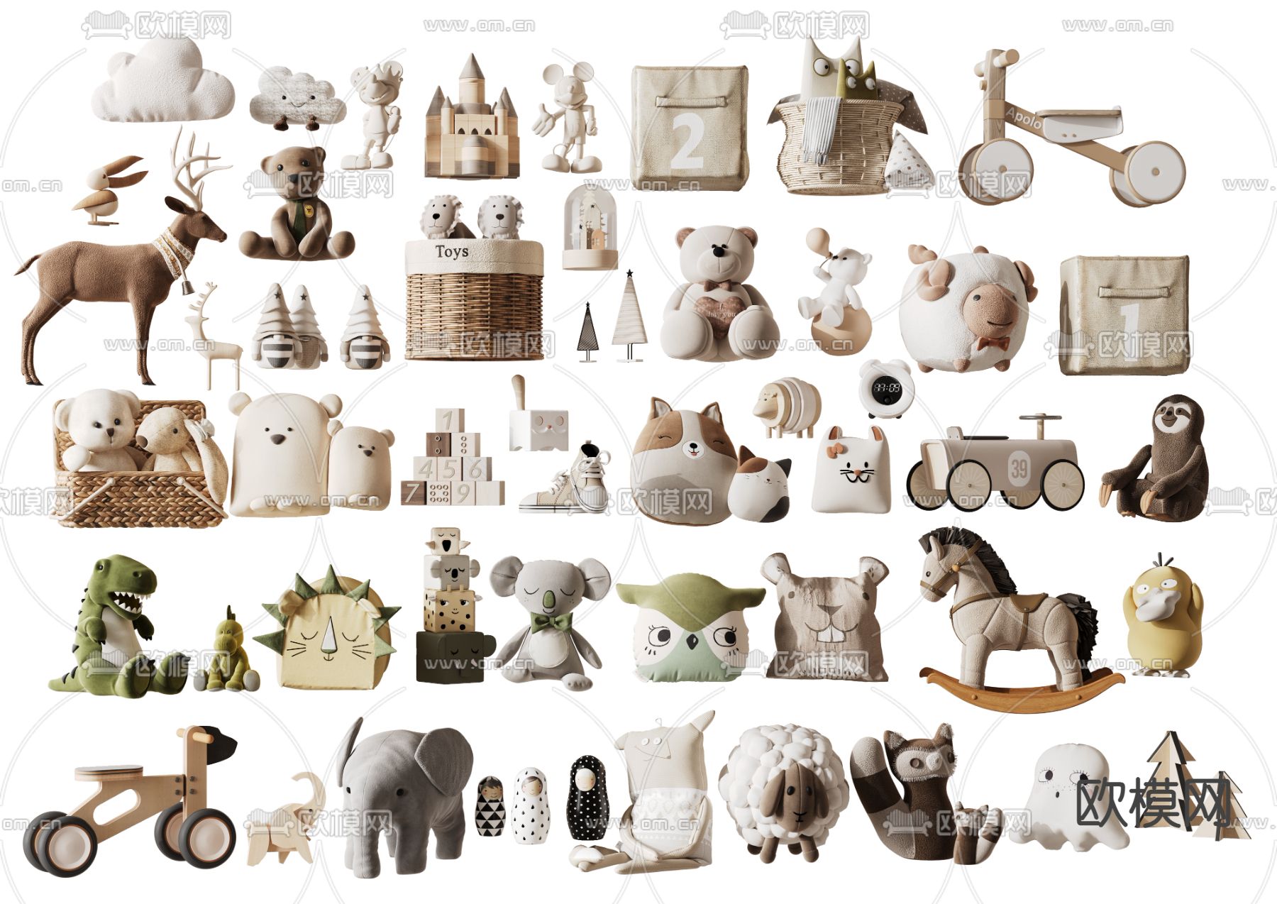 玩具 玩偶 公仔 娃娃 木马3d模型下载