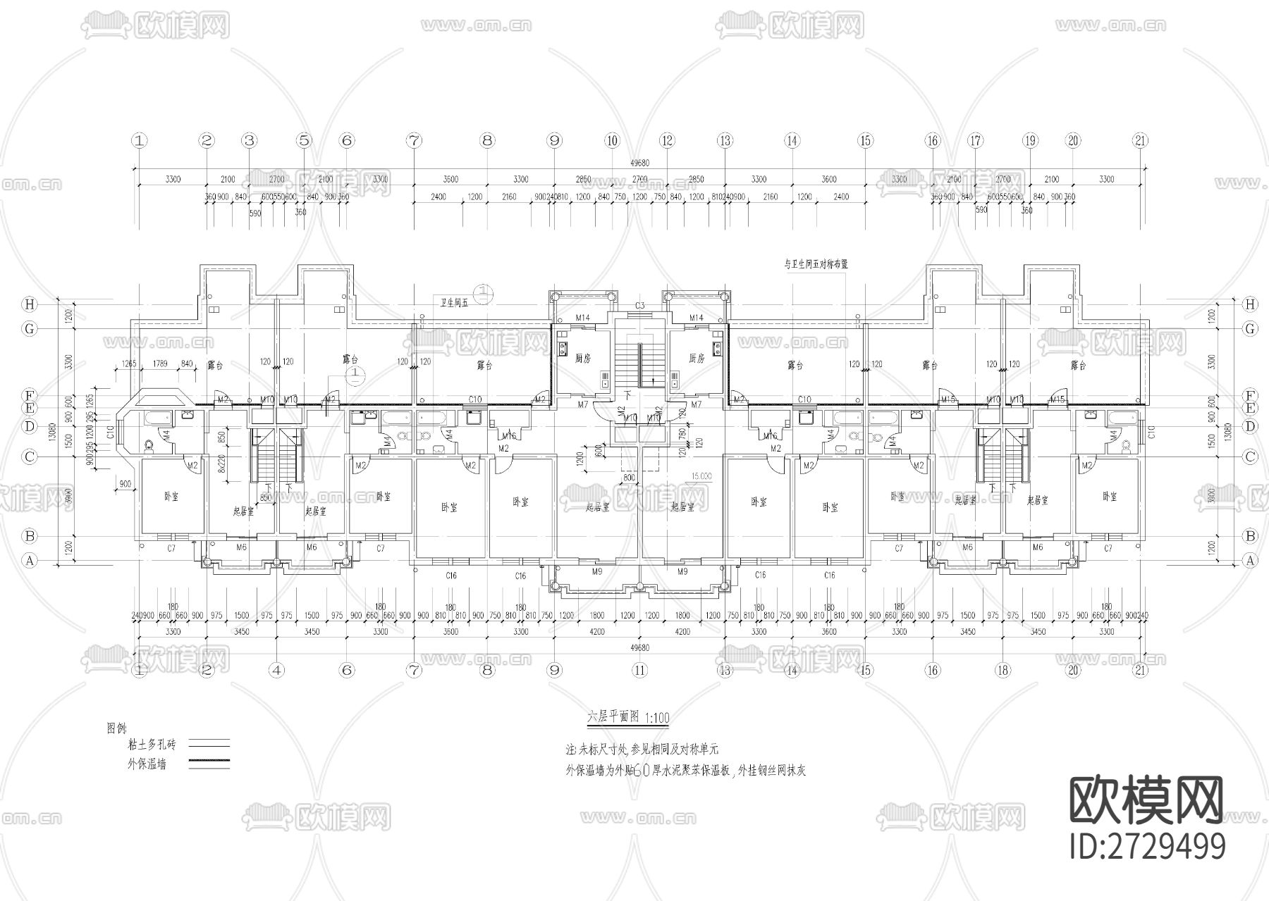欧式小区建筑cad施工图下载（渲染图4）