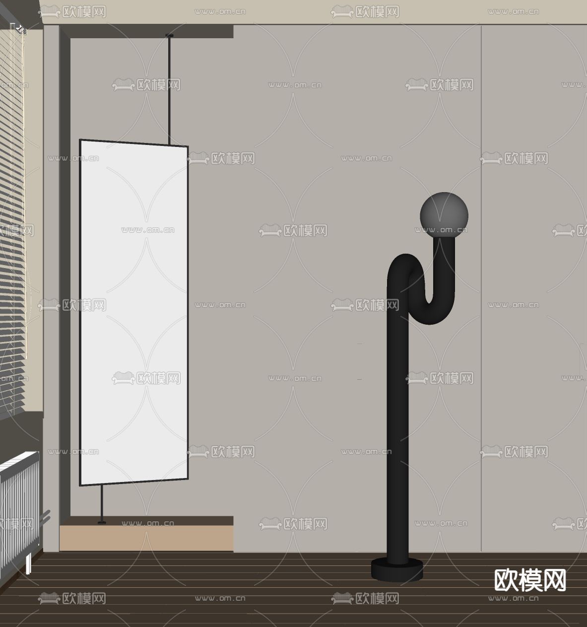 落地灯su模型下载（渲染图2）