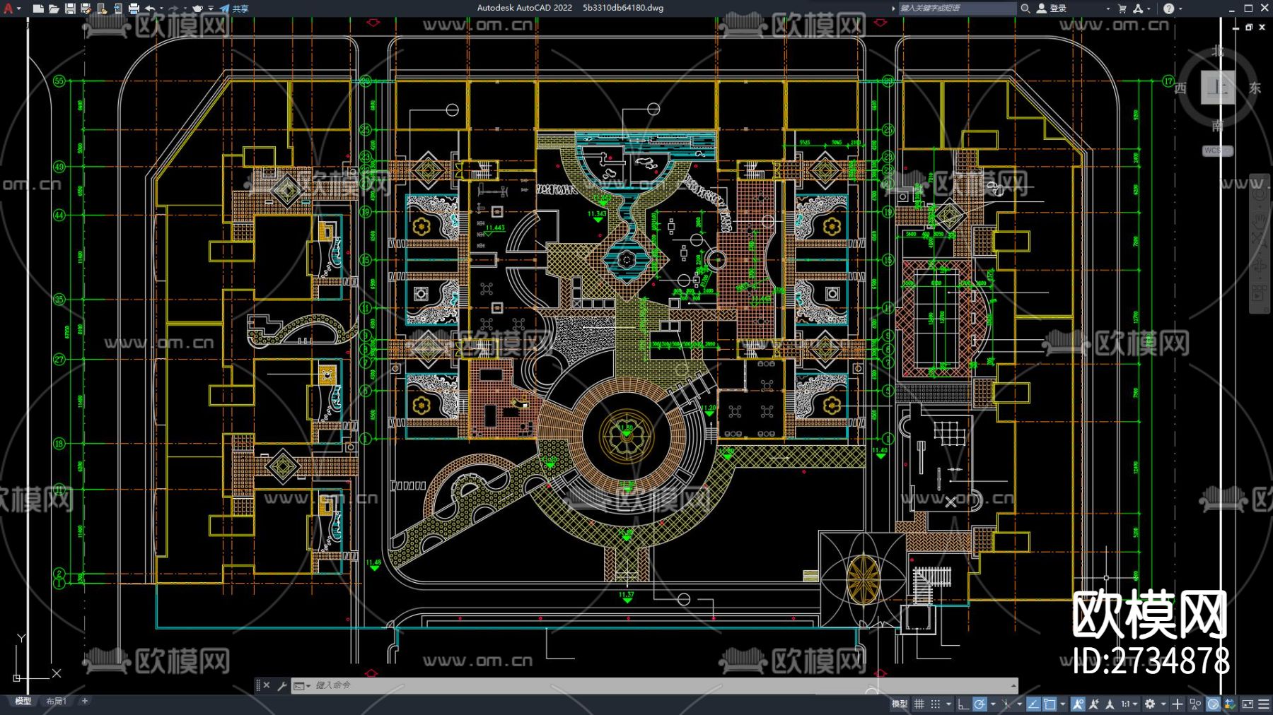 园林广场CAD施工图下载（渲染图5）