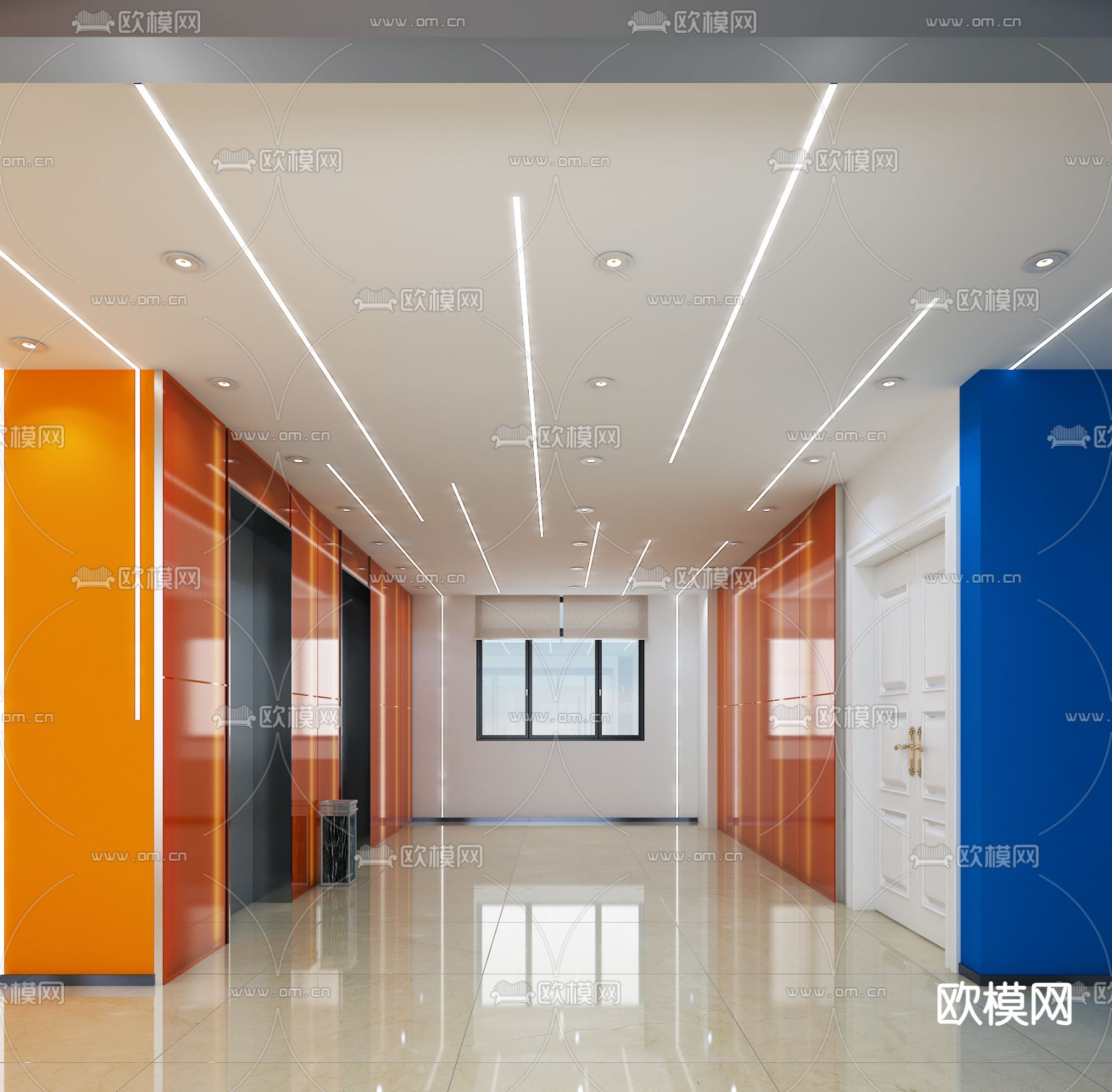 办公楼大厅 商务大堂免费3d模型下载（渲染图4）