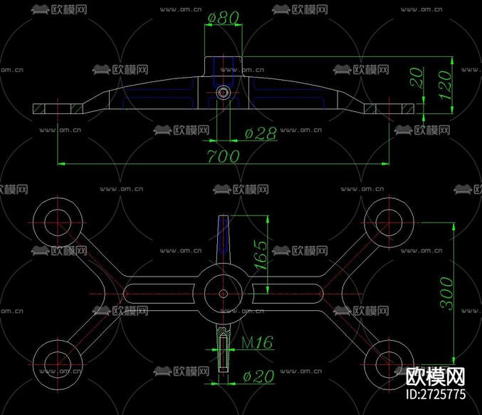 点支式全玻璃幕墙节点CAD施工图下载(渲染图9)