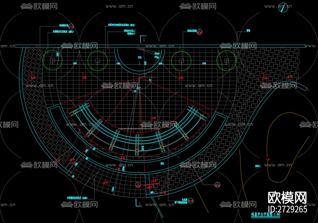 悬空栈道cad大样节点图下载（渲染图3）