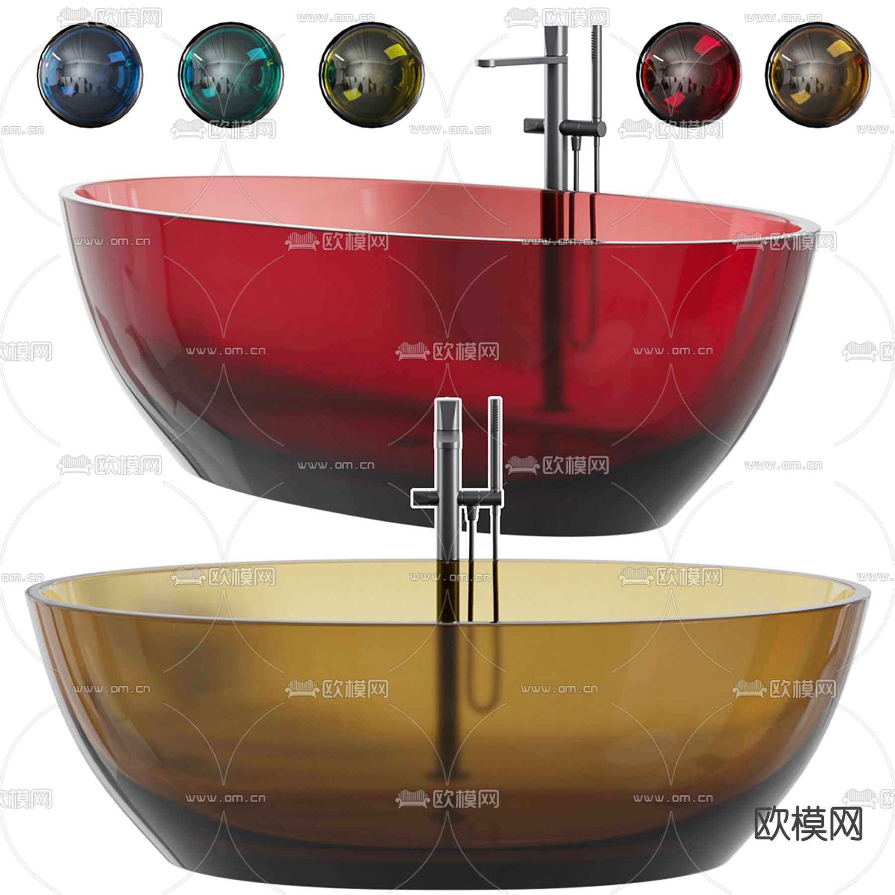 透明浴缸3d模型下载（渲染图1）