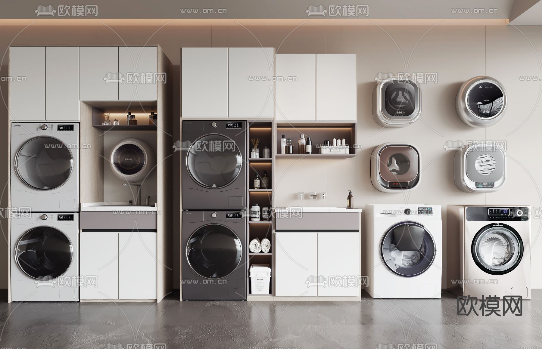 阳台柜 洗衣机柜3d模型下载