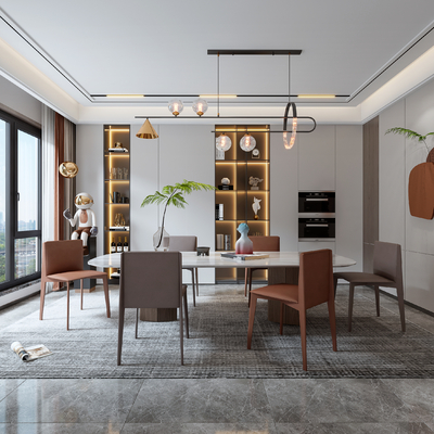 现代餐厅3d模型