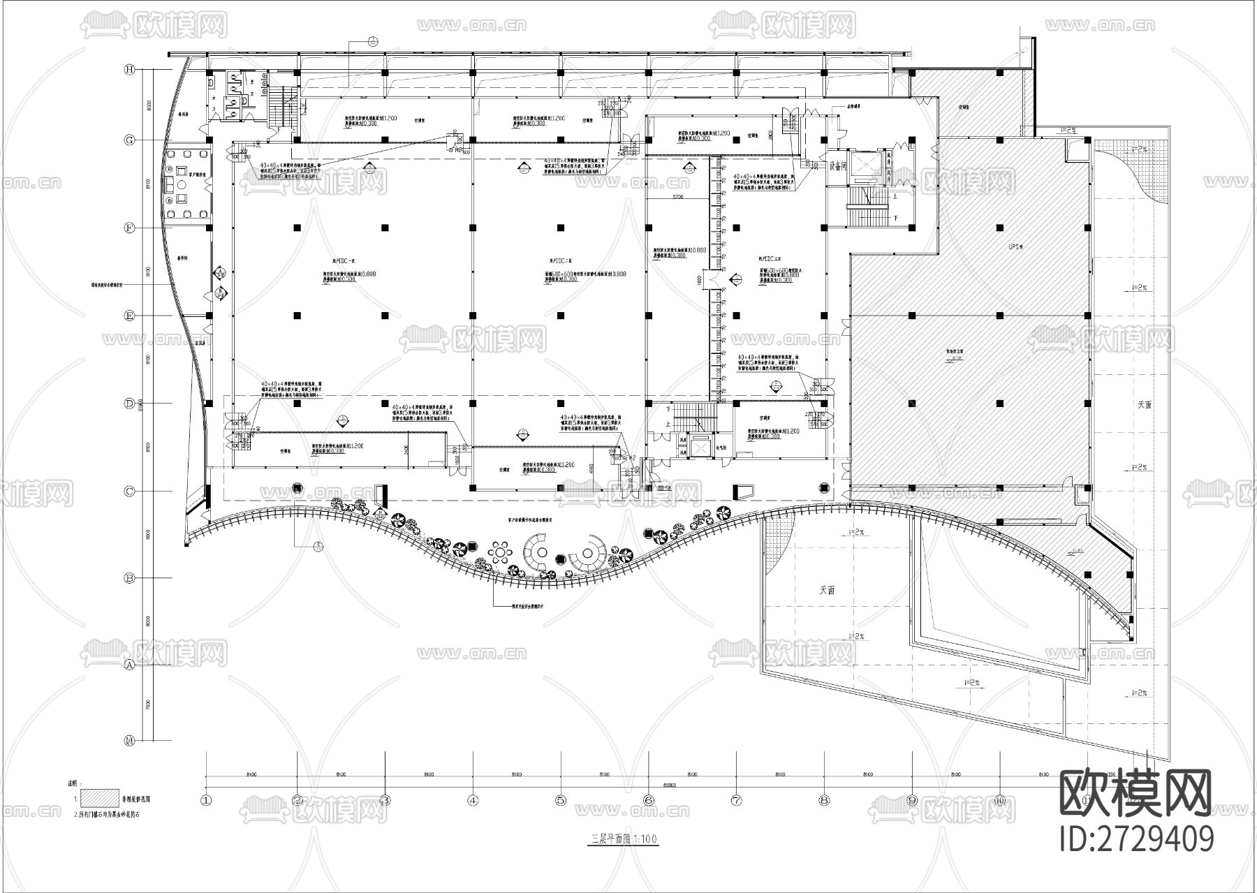 火隔墙cad施工图下载（渲染图5）