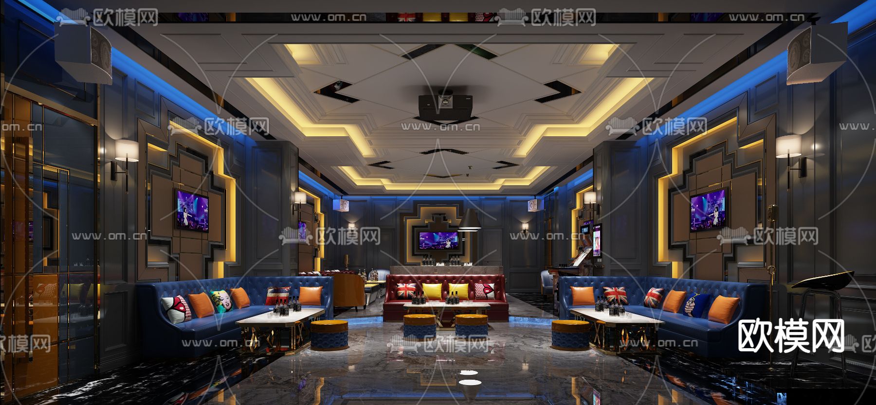 KTV总统包房3d模型下载（渲染图1）