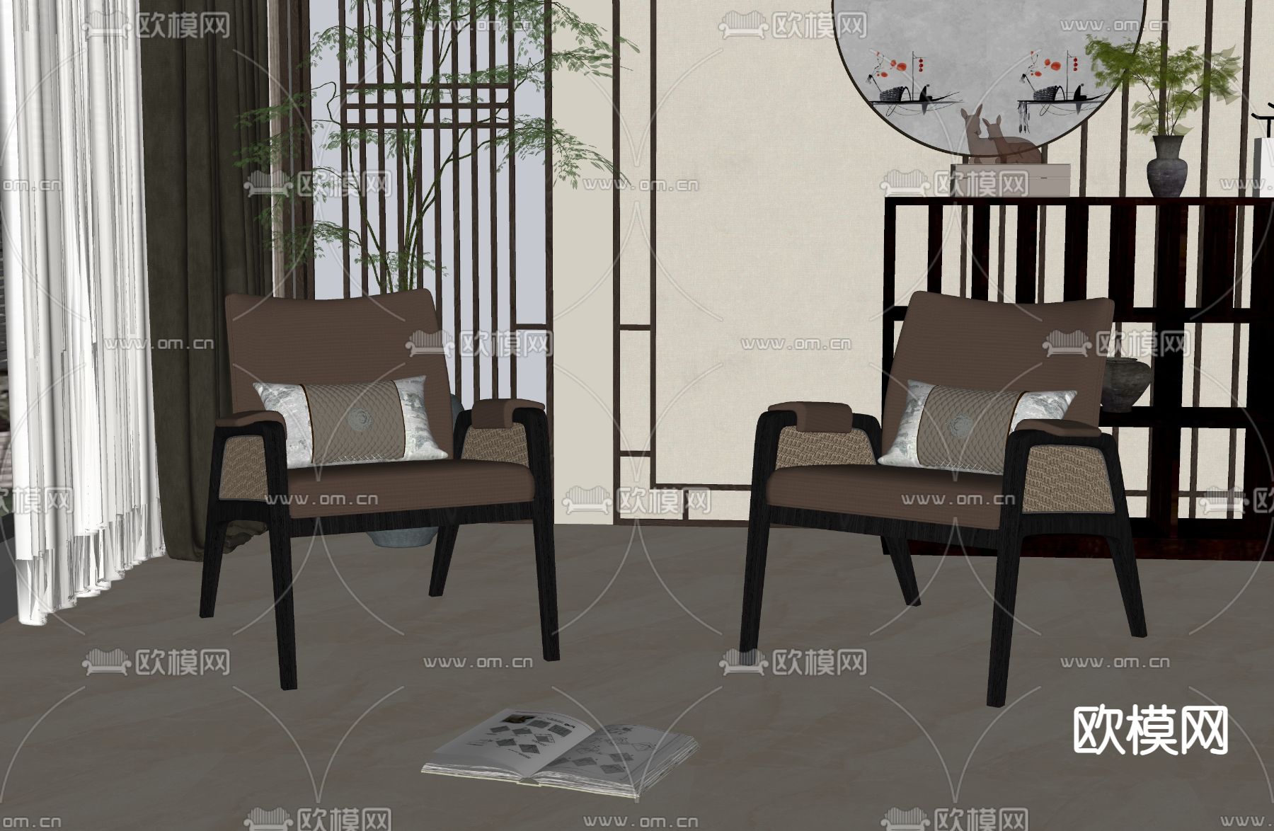 休闲椅su模型下载（渲染图2）