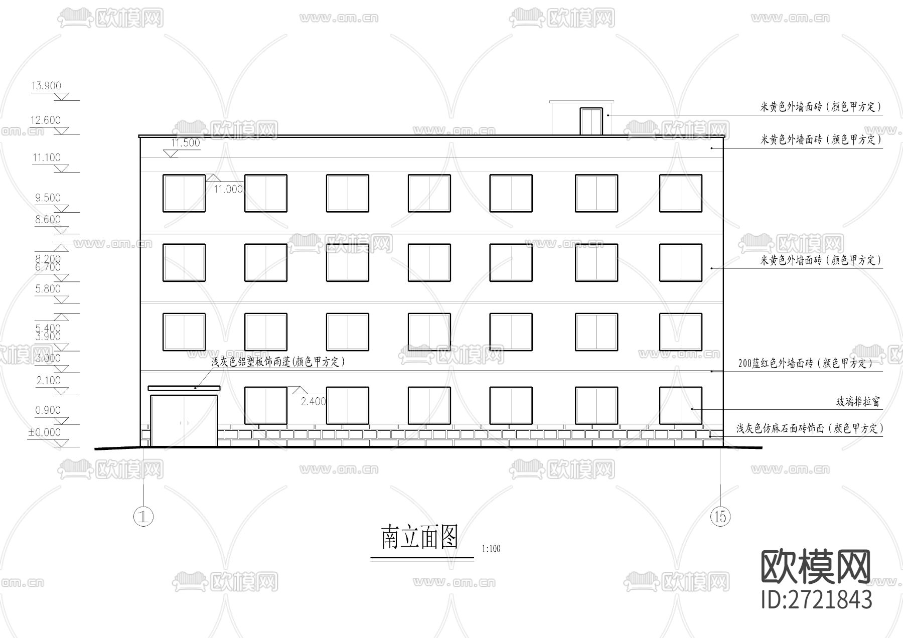 青年单身公寓CAD施工图下载（渲染图5）
