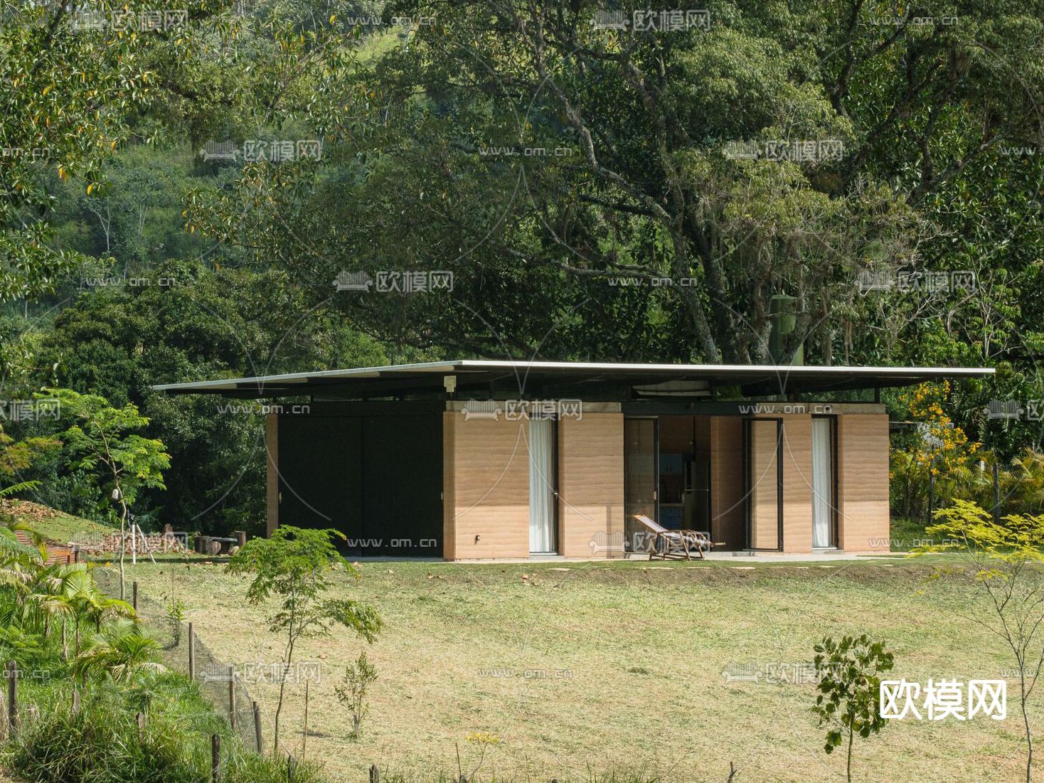 工业风民宿建筑 木屋 度假别墅su模型下载（渲染图2）