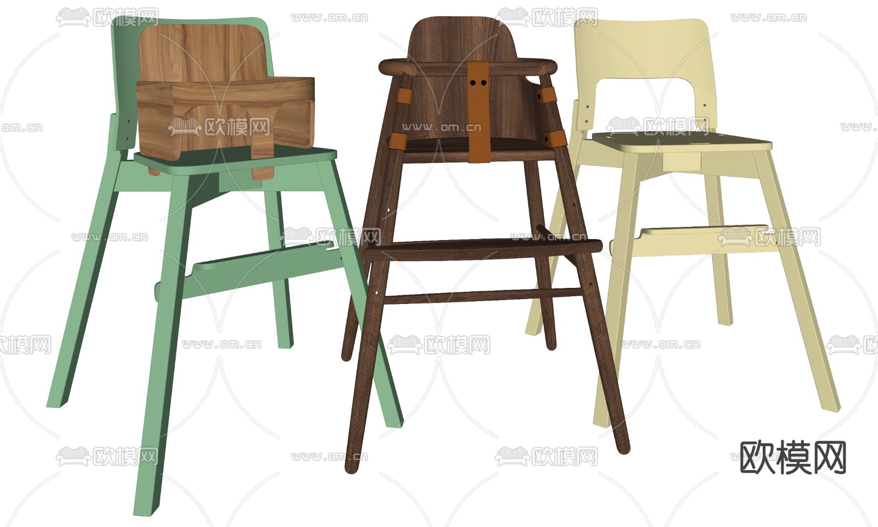 现代婴儿座椅su模型下载（渲染图2）