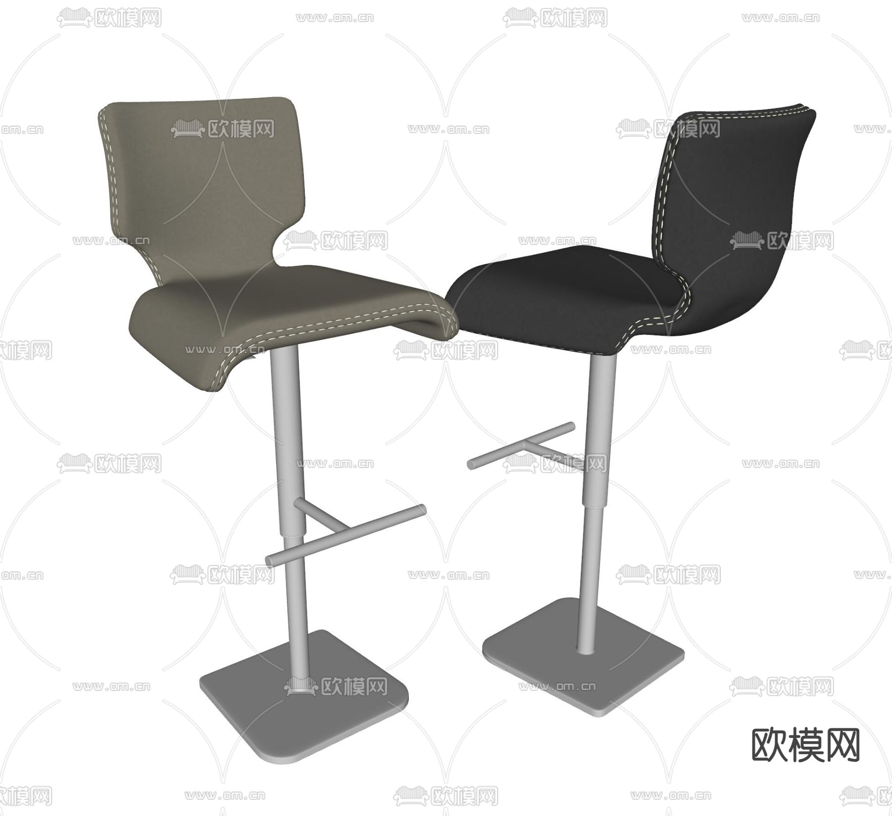 现代吧椅 吧凳su模型下载（渲染图2）