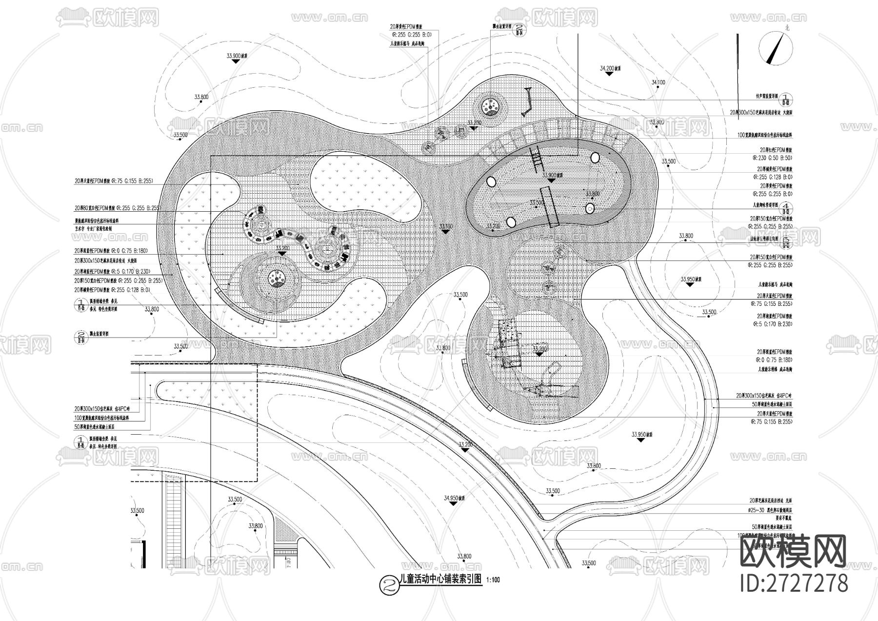 儿童活动区cad平面图下载