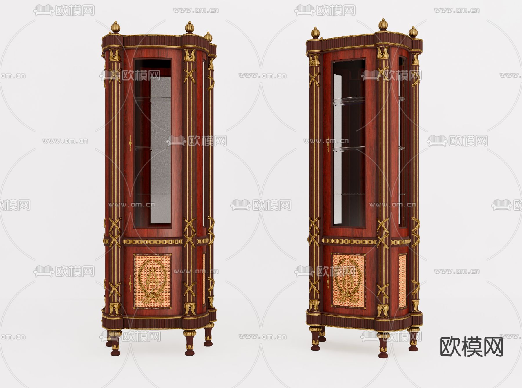 欧式古典酒柜su模型下载（渲染图1）