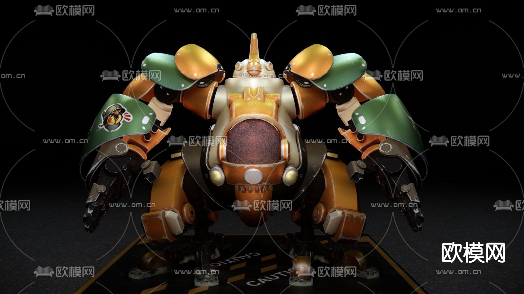 科技感作战机甲 机器人 玩具su模型下载（渲染图1）