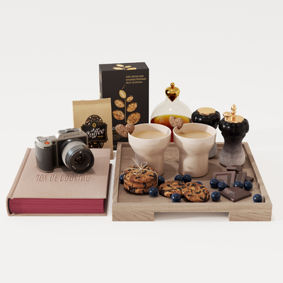  现代咖啡 食品su模型 