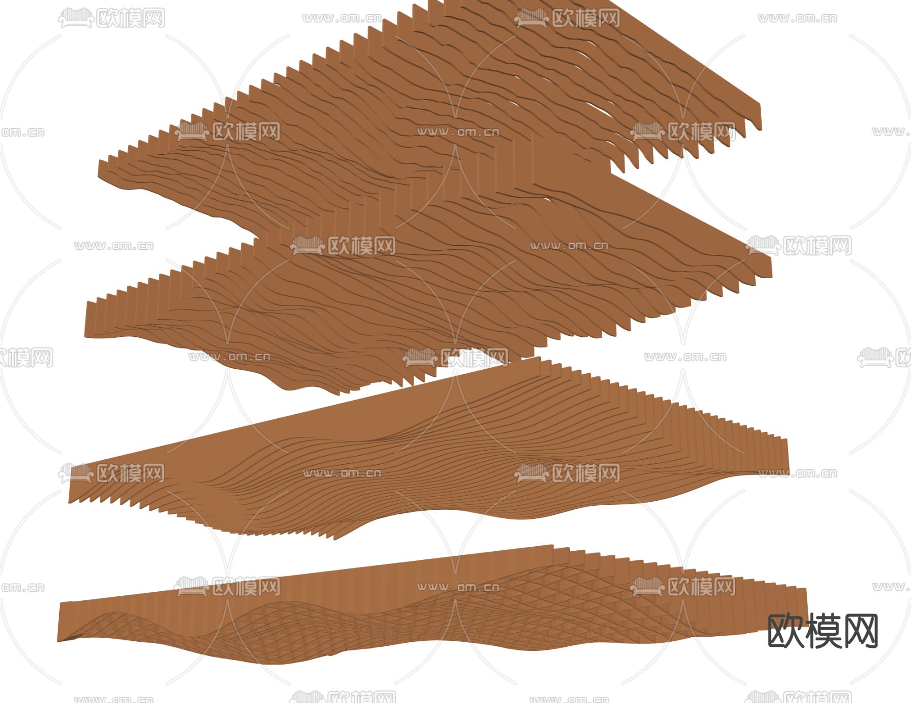 异形吊顶 格栅吊顶su模型下载（渲染图2）