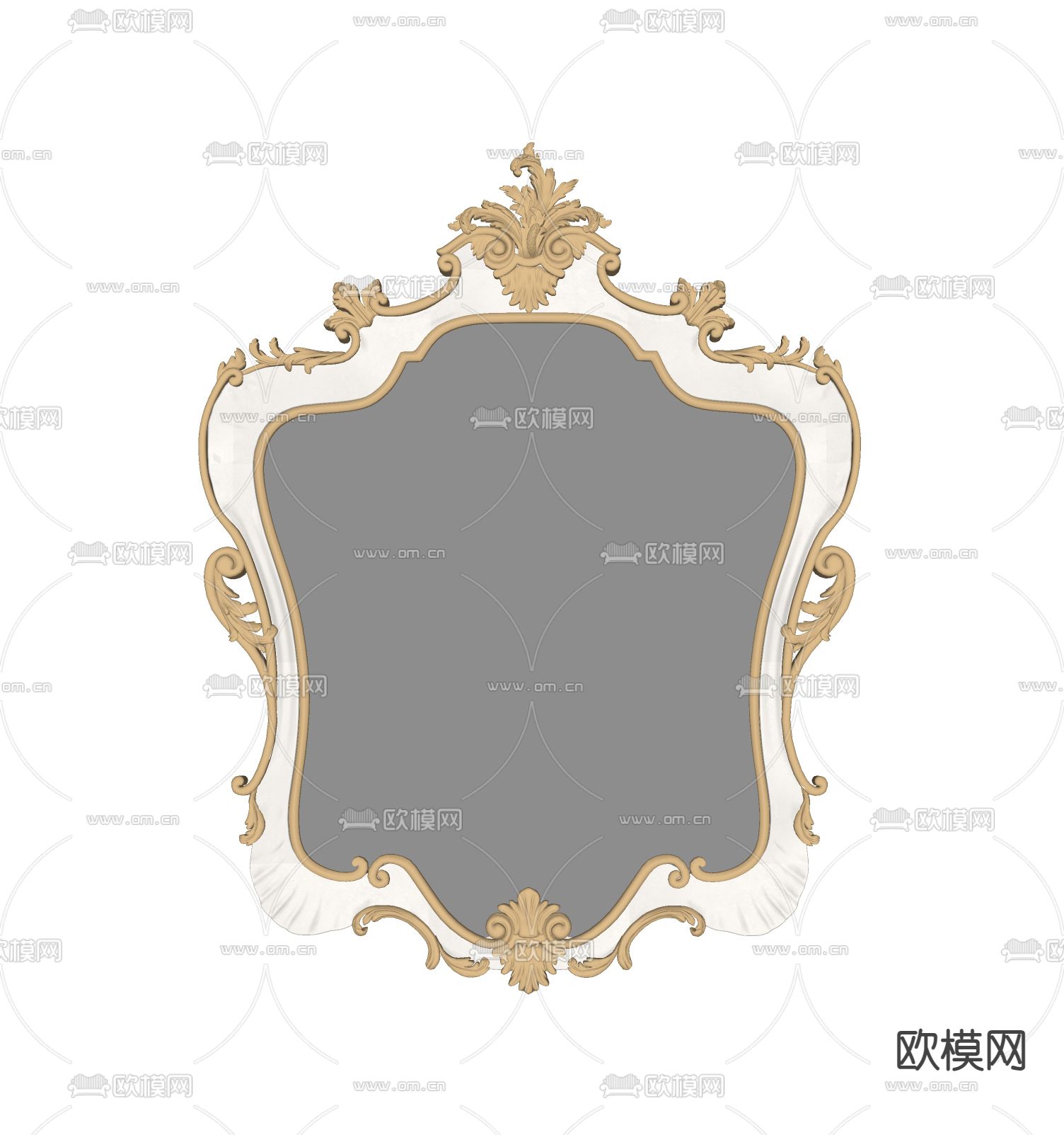 欧式古典镜子su模型下载（渲染图2）