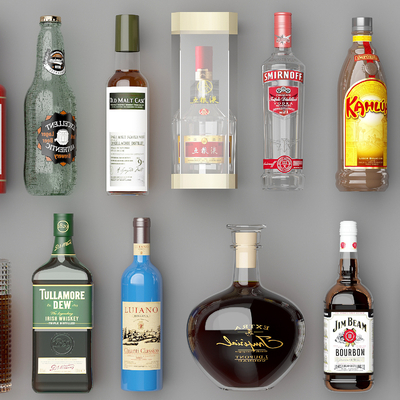  酒 酒瓶 酒水饮料 白酒su模型 