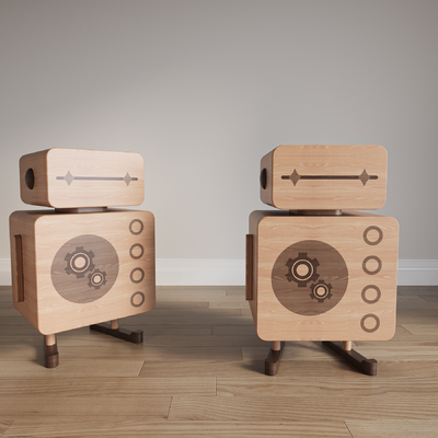  现代儿童床头柜su模型 