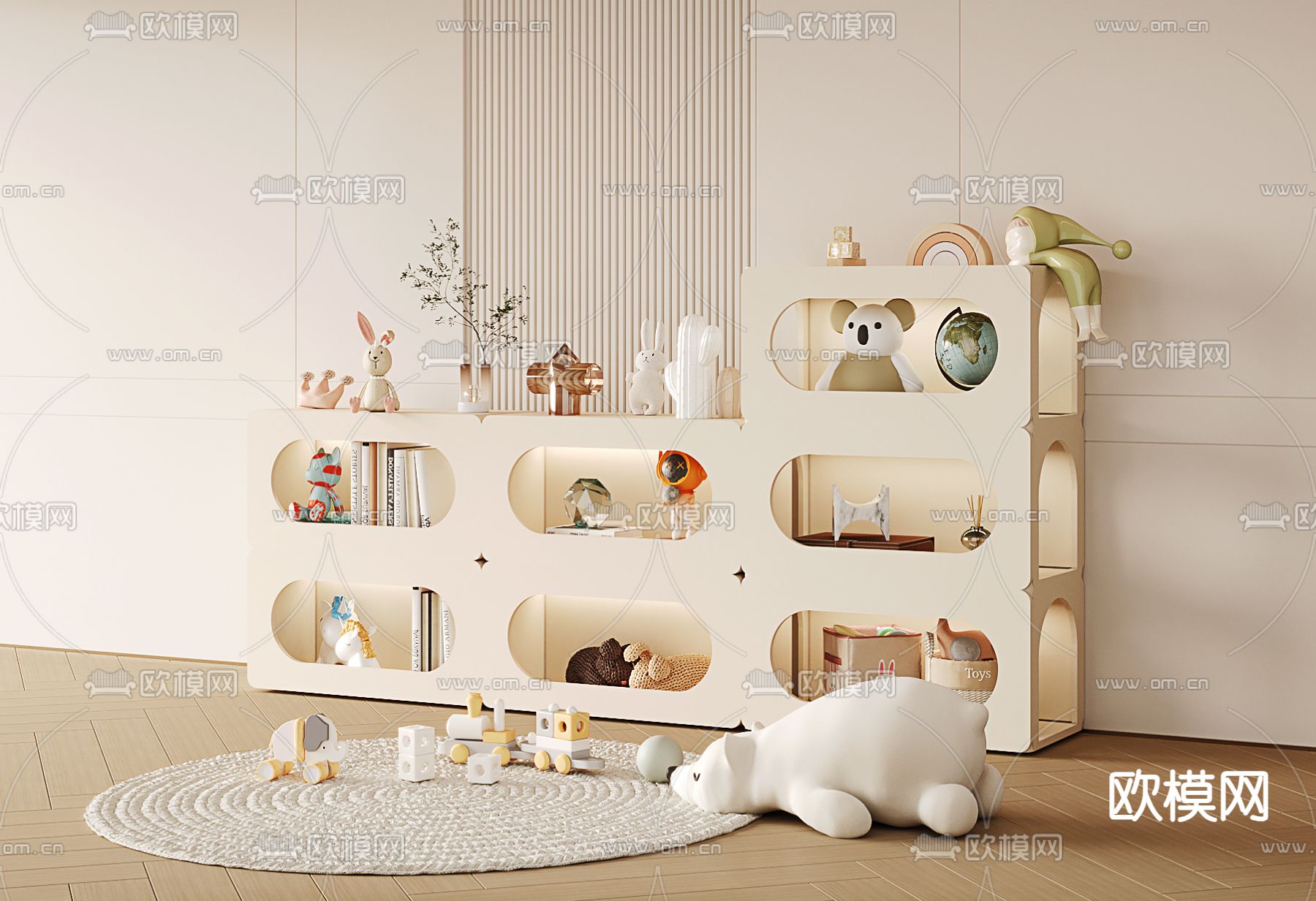 儿童柜 收纳柜 玩具柜3d模型下载