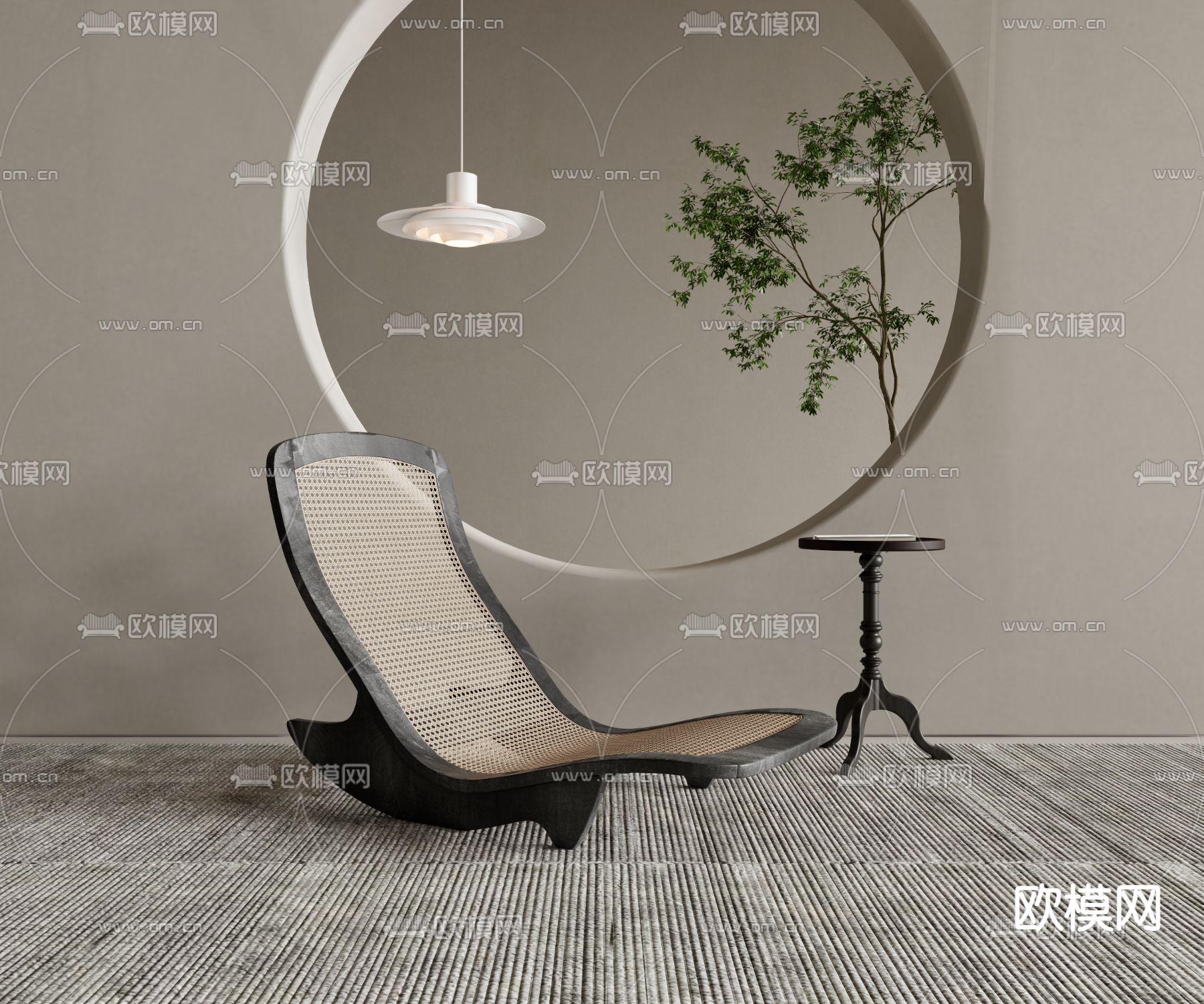 躺椅su模型下载（渲染图1）